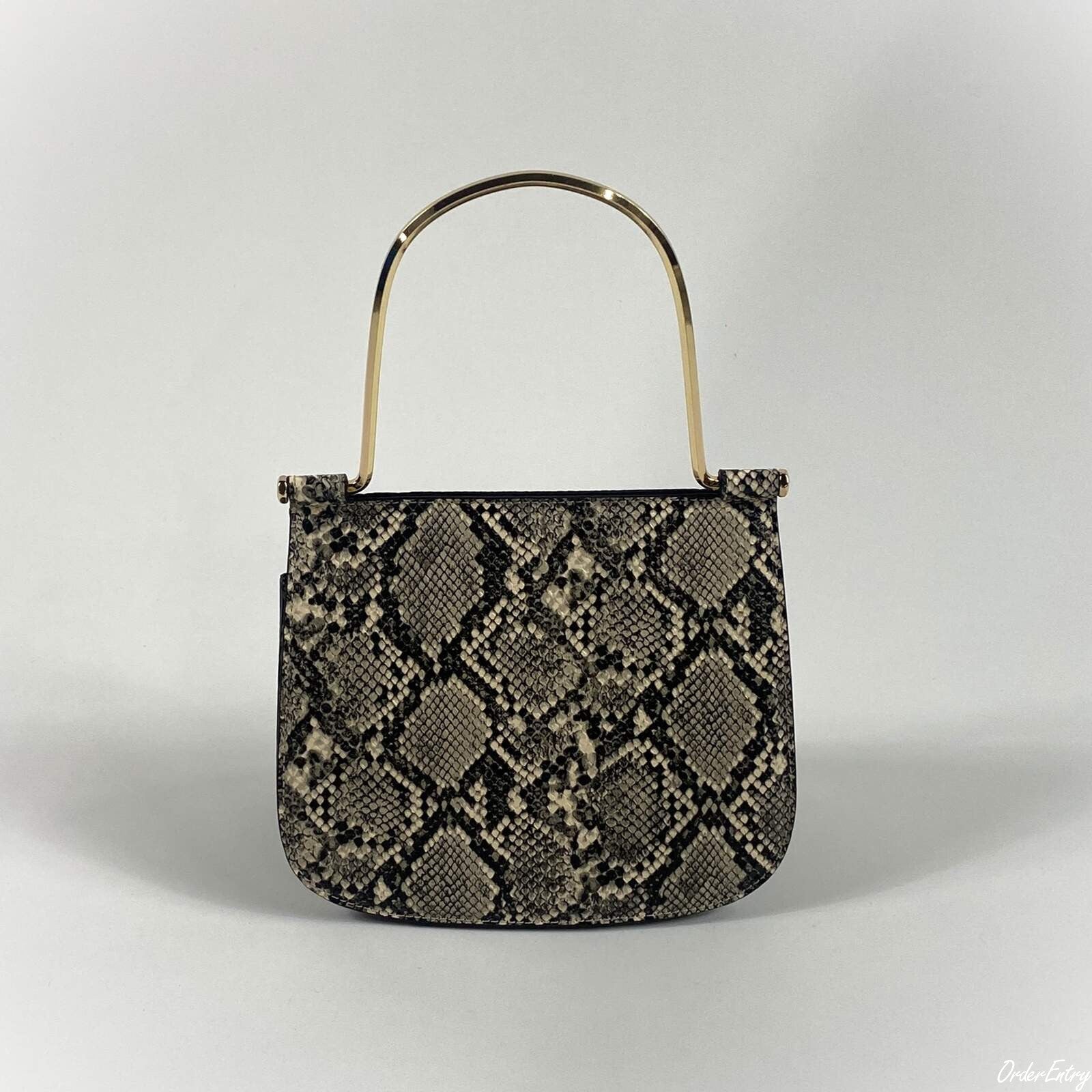 LE VERNIS Metal handle minibag ル・ベルニ メタル ハンドル ミニバッグ 252-210512【レディース ハンドバッグ ショルダー クラッチ メタルハンドル ベルベット パイソン柄 25FW】