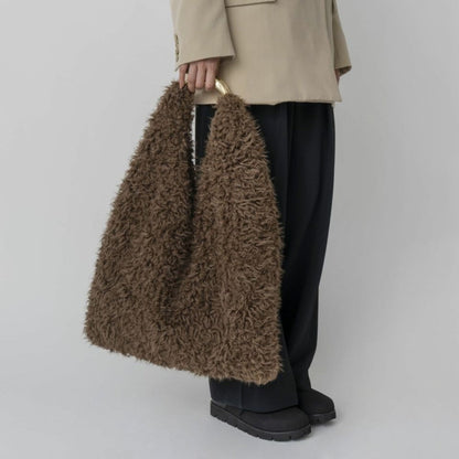 LE VERNIS Sculpture Mou Azuma ル・ベルニ スカルプチャー ムー アズマ 252-212520【レディース バッグ トート ファー 大容量 ハンドバッグ 秋冬 レディース 25FW】