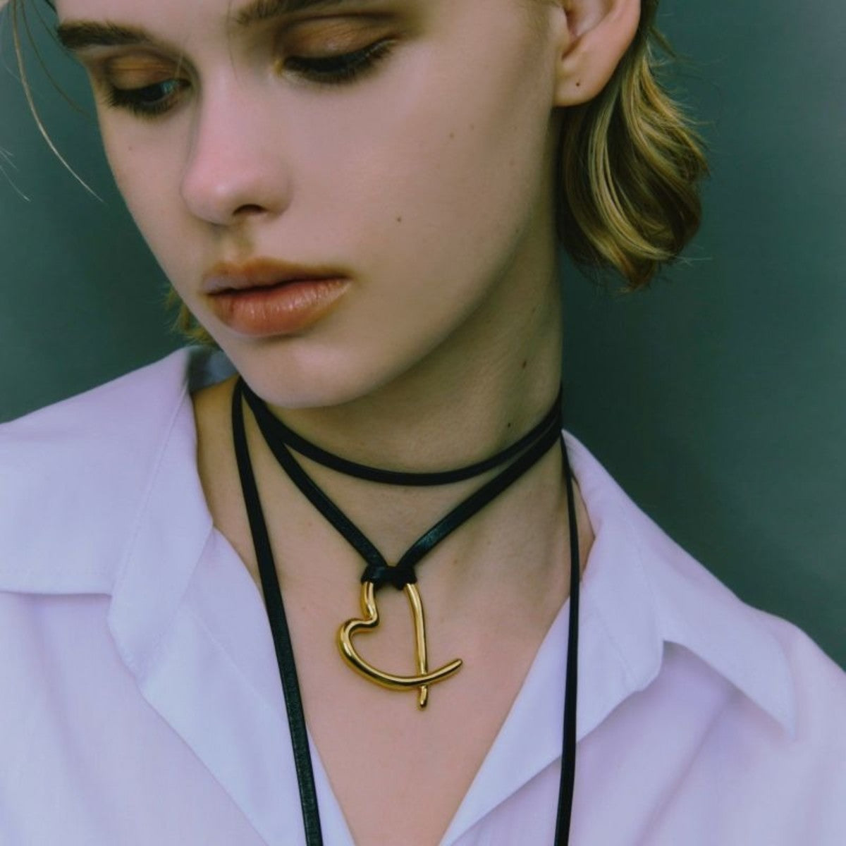 LAPUIS Heart parts belt ラピュイ ハート パーツ ベルト 253-220802【レディース アクセサリーベルト ネックレス チョーカー ハート型 25FW】