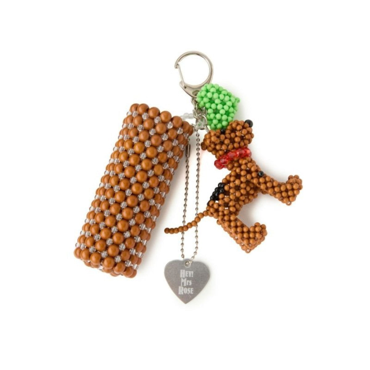 HEY! Mrs ROSE Beads Lip Keycharm ヘイ！ミセスローズ ビーズ リップ キーチャーム 253-140102【レディース ビーズ チャーム ハンドメイド バッグアクセサリー リップケース 25FW】
