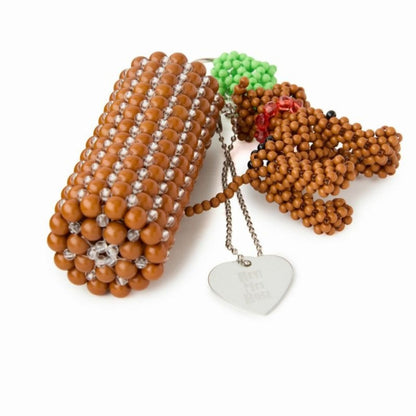 HEY! Mrs ROSE Beads Lip Keycharm ヘイ！ミセスローズ ビーズ リップ キーチャーム 253-140102【レディース ビーズ チャーム ハンドメイド バッグアクセサリー リップケース 25FW】