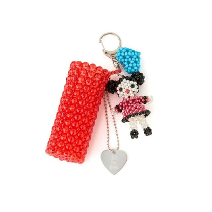 HEY! Mrs ROSE Beads Lip Keycharm ヘイ！ミセスローズ ビーズ リップ キーチャーム 253-140102【レディース ビーズ チャーム ハンドメイド バッグアクセサリー リップケース 25FW】
