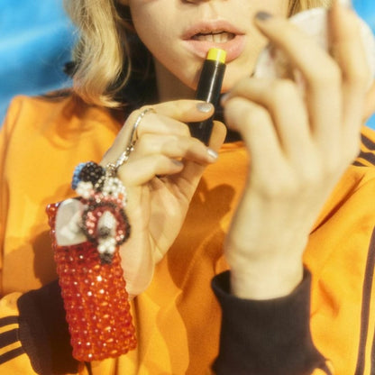HEY! Mrs ROSE Beads Lip Keycharm ヘイ！ミセスローズ ビーズ リップ キーチャーム 253-140102【レディース ビーズ チャーム ハンドメイド バッグアクセサリー リップケース 25FW】