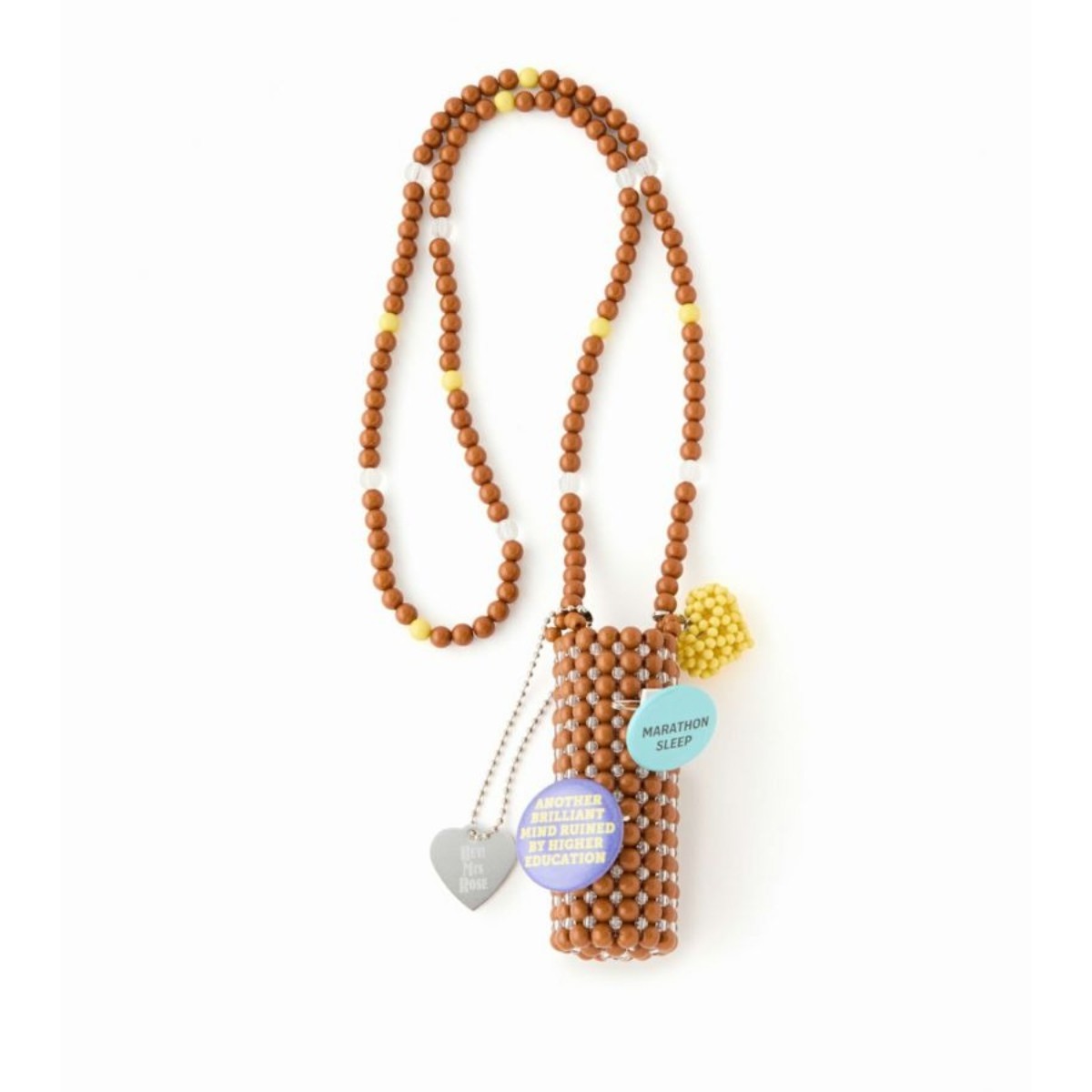 HEY! Mrs ROSE Beads Lip Necklace ヘイ！ミセスローズ ビーズ リップ ネックレス 253-140103【レディース ビーズ ネックレス バッグチャーム ハンドメイド アクセサリー リップケース 25FW】