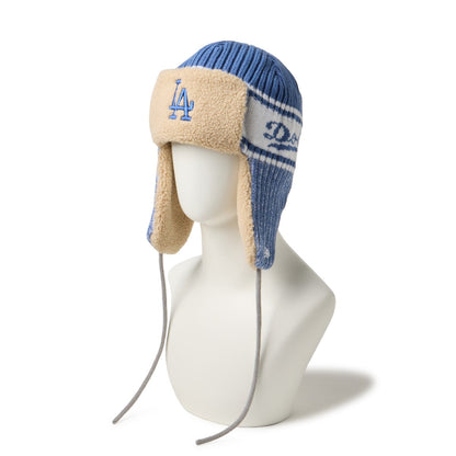 NEW ERA LOS ANGELES DODGERS KNIT TRAPPER ニューエラ ロサンゼルス・ドジャース ニットトラッパー 14669986【メンズ ニットキャップ イヤーフラップ 防寒 冬 帽子 ボア裏地 25FW】
