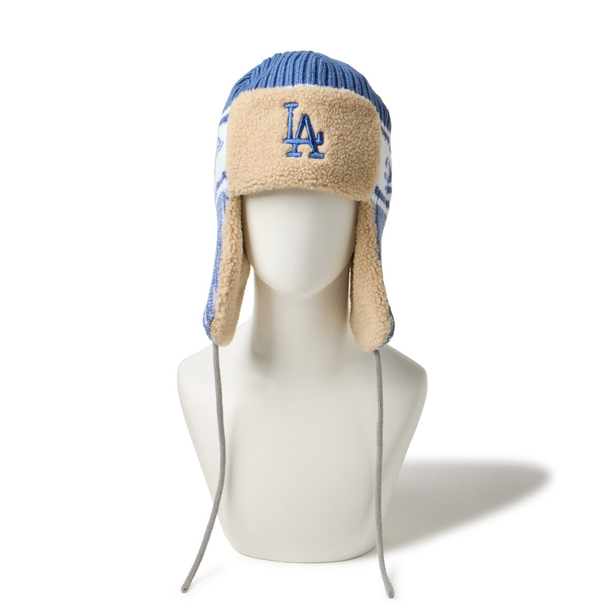 NEW ERA LOS ANGELES DODGERS KNIT TRAPPER ニューエラ ロサンゼルス・ドジャース ニットトラッパー 14669986【メンズ ニットキャップ イヤーフラップ 防寒 冬 帽子 ボア裏地 25FW】