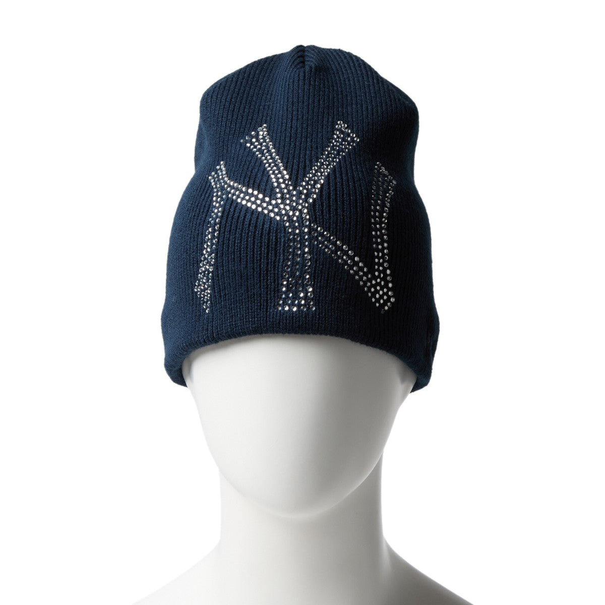 NEW ERA NEW YORK YANKEES RHINESTONE BASIC BEANIE ニューエラ ニューヨーク・ヤンキース ラインストーン ベーシックビーニー 14670025【メンズ MLB ロゴ ラインストーン コレクション キャップ デザイン 25FW】