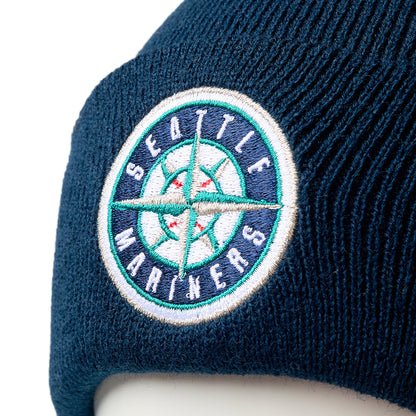 NEW ERA SEATTLE MARINERS BASIC CUFF KNIT ニューエラ シアトル・マリナーズ ベーシック カフ ニット 14670054【メンズ 帽子 ニットキャップ スポーツロゴ 球団 25FW】