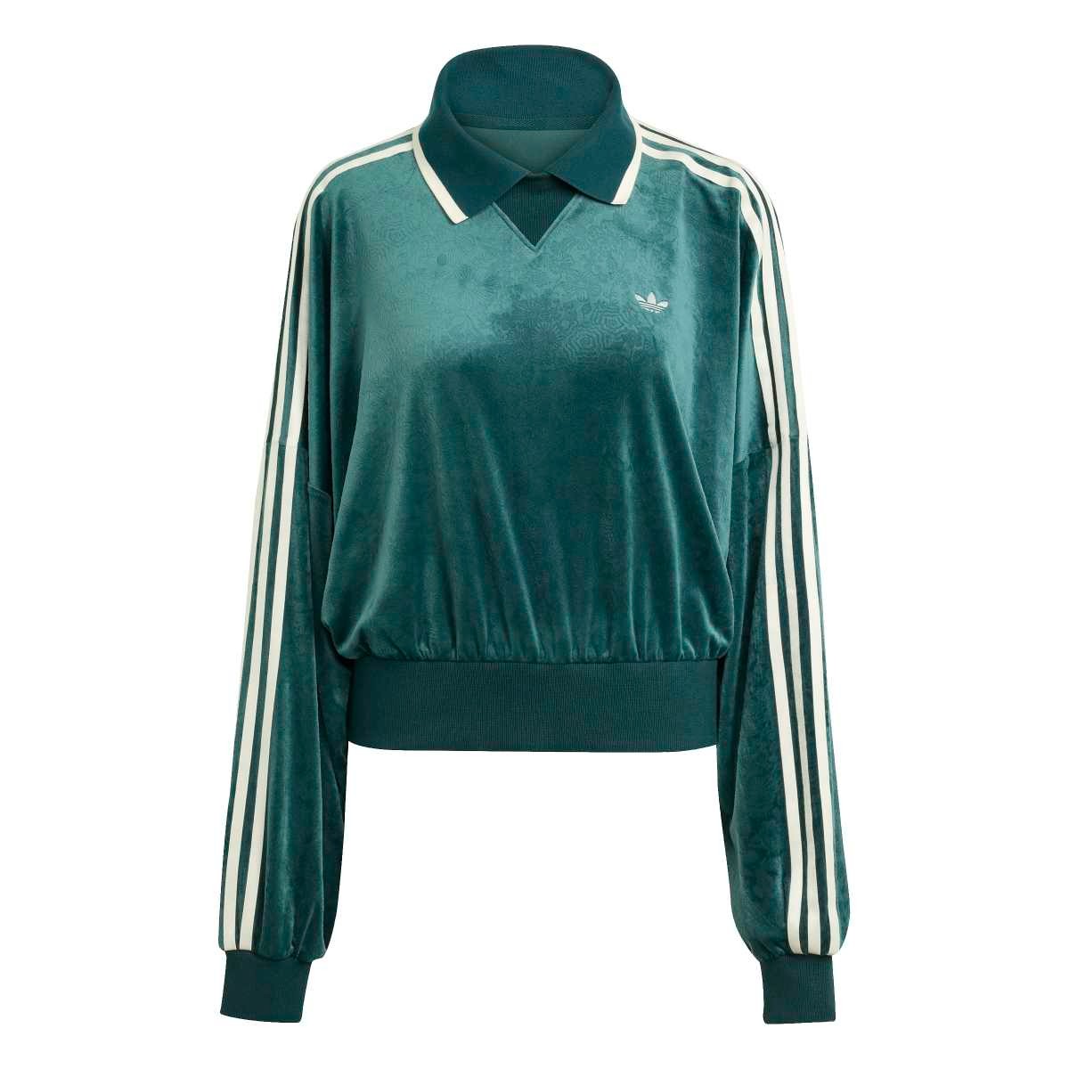 adidas Originals adidas Originals × Liberty London Embossed Velvet Sweatshirt アディダスオリジナルス アディダス オリジナルス × リバティ ロンドン エンボス加工 ベルベット スウェットシャツ BY272【レディース スウェット ベルベット オーバーサイズ コラボ 25FW】