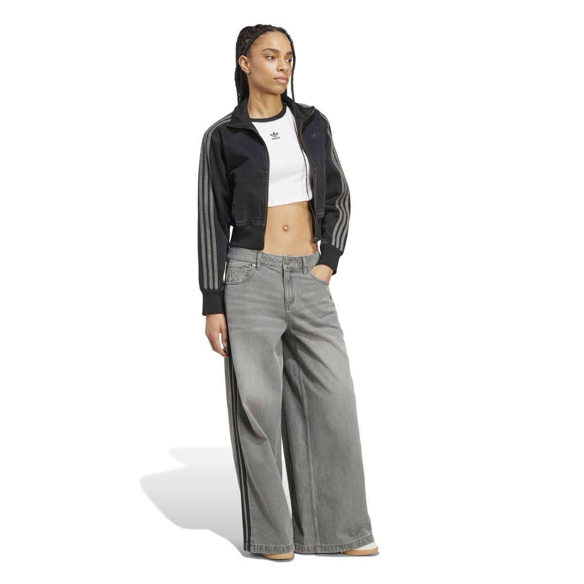 adidas Originals ADICOLOR FIREBIRD OVERSIZED DENIM PANT アディダスオリジナルス アディカラー デニム Adilenium パンツ SW220【レディース デニムパンツ ルーズフィット デイリーユーズ  25FW】