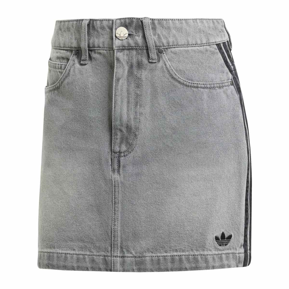 adidas Originals ADICOLOR 3 STRIPES DENIM MINI SKIRT アディダスオリジナルス アディカラー スリーストライプス デニム ミニスカート VS191【レディース ミニスカート デニム クロップド丈 スリーストライプ 25FW】