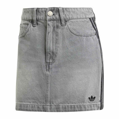 adidas Originals ADICOLOR 3 STRIPES DENIM MINI SKIRT アディダスオリジナルス アディカラー スリーストライプス デニム ミニスカート VS191【レディース ミニスカート デニム クロップド丈 スリーストライプ 25FW】