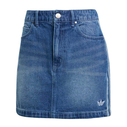 adidas Originals ADICOLOR 3 STRIPES DENIM MINI SKIRT アディダスオリジナルス アディカラー スリーストライプス デニム ミニ スカート WH272【レディース デニムミニスカート  ストリート スリーストライプ 25FW】