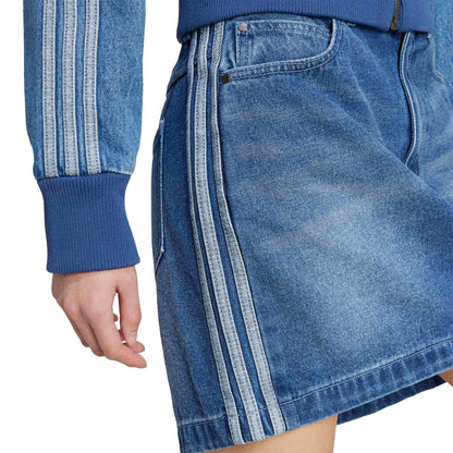 adidas Originals ADICOLOR 3 STRIPES DENIM MINI SKIRT アディダスオリジナルス アディカラー スリーストライプス デニム ミニ スカート WH272【レディース デニムミニスカート  ストリート スリーストライプ 25FW】