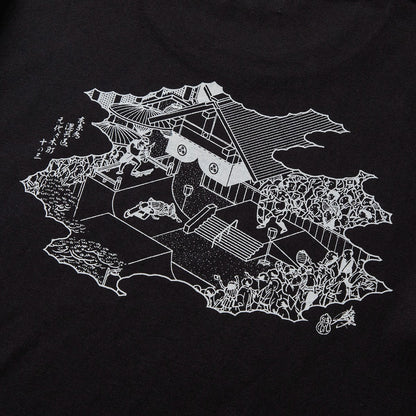 坩堝 Skate park S/S t-shirts (RUTSUBO×YU SUDA) RUTSUBO スケート パーク ショートスリーブ Tシャツ R25SS-SUDA-TS3【メンズ 半袖Tシャツ コラボ バッグプリント 25SS】