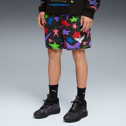 PUMA LAMELO STAR VISION AOP 7INCH SHORTS プーマ ラメロ スター ビジョン AOP 7インチ ショーツ 632436【メンズ ハーフパンツ オーバーサイズ メッシュ 25FW】