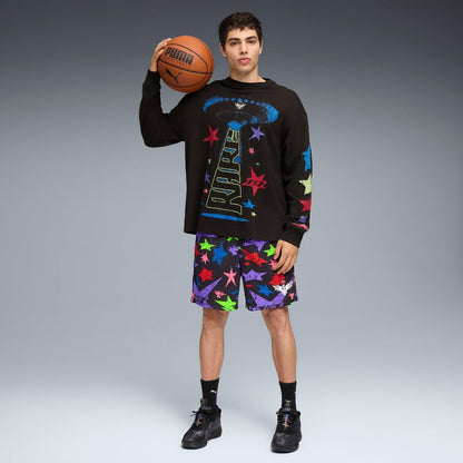 PUMA LAMELO STAR VISION AOP 7INCH SHORTS プーマ ラメロ スター ビジョン AOP 7インチ ショーツ 632436【メンズ ハーフパンツ オーバーサイズ メッシュ 25FW】