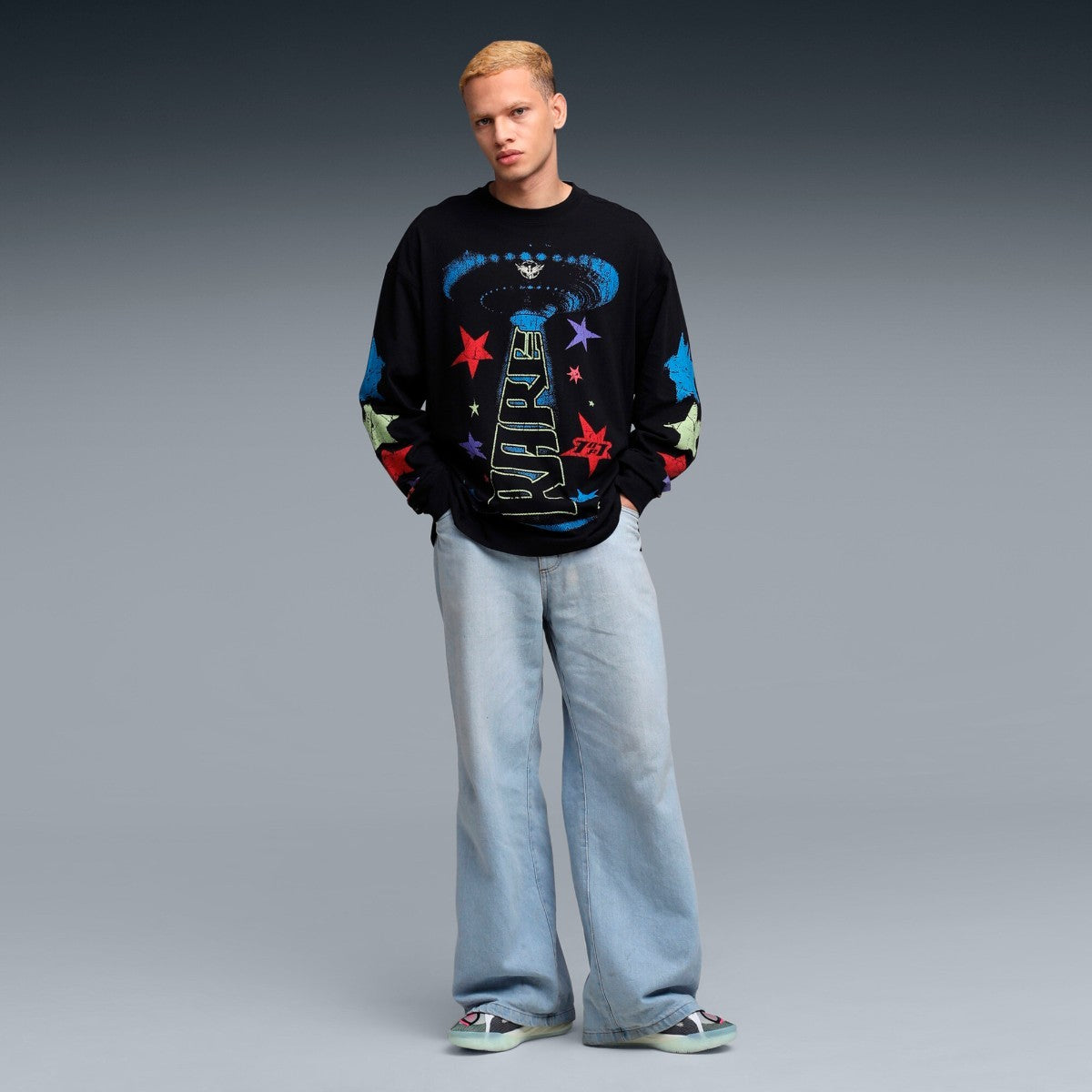 PUMA LAMELO STAR VISION LS TEE プーマ ラメロ スター ビジョン ロングスリーブ Tシャツ 632439【メンズ Tシャツ 長袖 オーバーサイズ サステナブル 25FW】