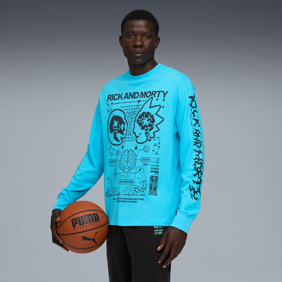 PUMA HOOPS x RICK AND MORTY LS TEE プーマ Hoops x リック アンド モーティー 長袖 Tシャツ 633099【メンズ Tシャツ 長袖 コラボ 25FW】