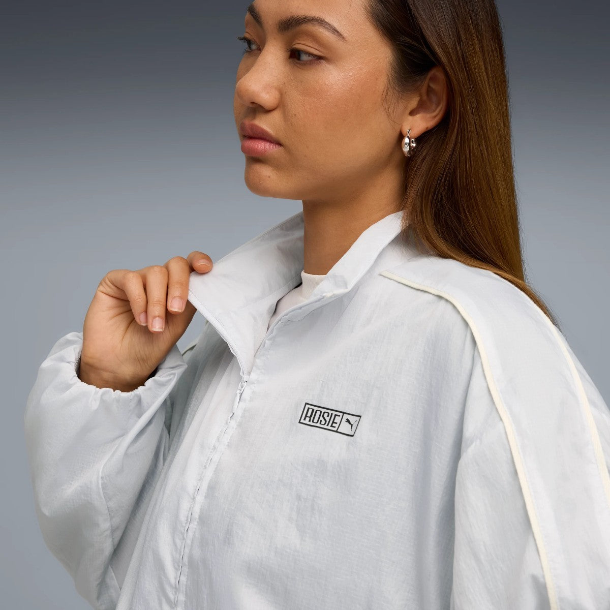 PUMA PUMA x ROSE T7 OVERSIZED TRACK JACKET WV プーマ プーマ x ロゼ T7 オーバーサイズド トラック ジャケット WV 633793【レディース トラックジャケット ジャージ リラックスフィット セットアップ可 コラボ 25FW】