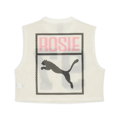PUMA PUMA x ROSE RELAXED MESH TOP プーマ プーマ x ロゼ リラックスド メッシュ トップ 633804【レディース トップス メッシュ レイヤード ナンバリング コラボ 25FW】