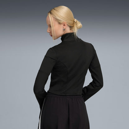 PUMA DARE TO SLIM CROPPED TRACK JACKET プーマ DARE TO スリム クロップド トラックジャケット 633966【レディース アウター ショートジャケット スリムフィット スペーサー生地 トレンド サステナブル 25FW】