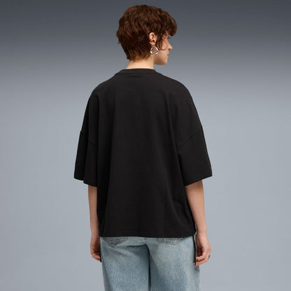 PUMA DARE TO OVERSIZED RUCHED TEE プーマ DARE TO オーバーサイズド ルーシュド Tシャツ 633968【レディース クルーネックTシャツ 半袖 オーバーサイズ カジュアル ジャージー素材 25FW】