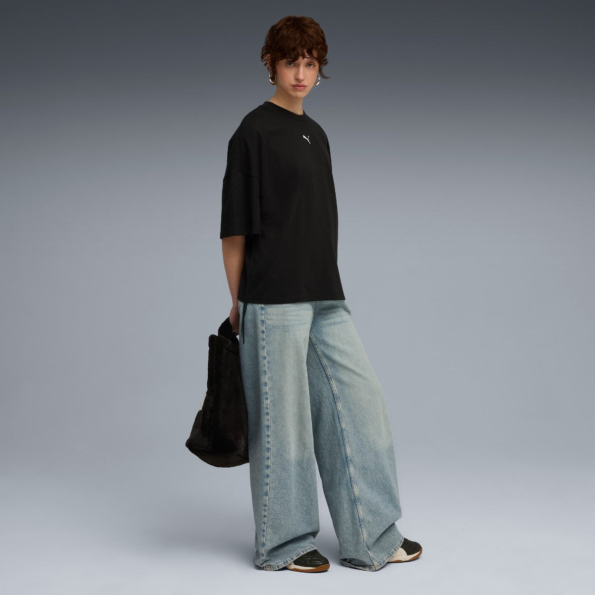PUMA DARE TO OVERSIZED RUCHED TEE プーマ DARE TO オーバーサイズド ルーシュド Tシャツ 633968【レディース クルーネックTシャツ 半袖 オーバーサイズ カジュアル ジャージー素材 25FW】