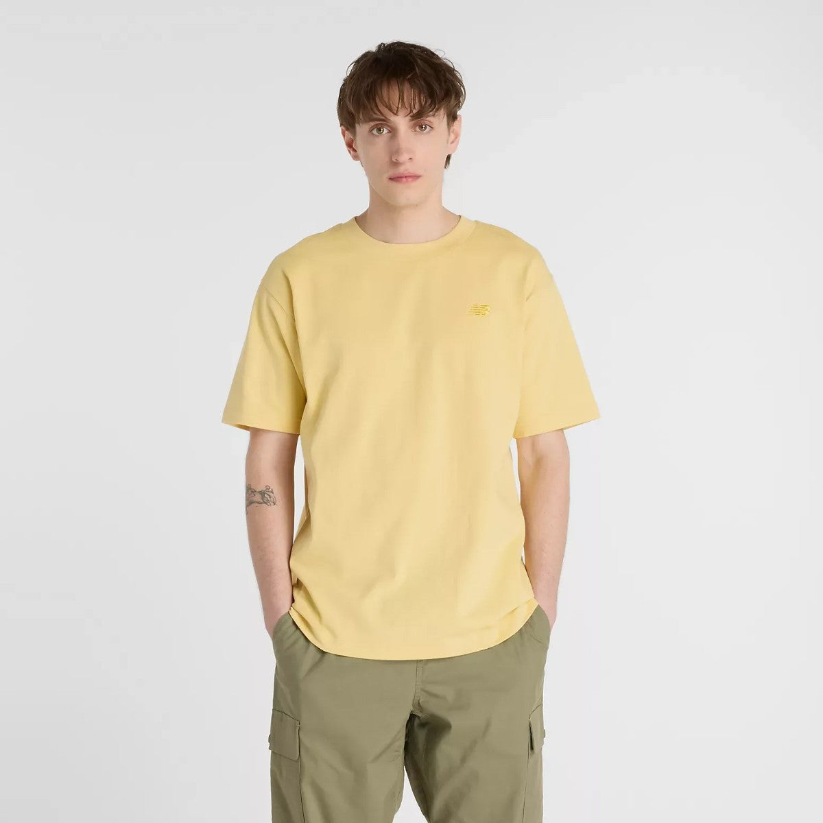 New Balance Athletics Cotton T-Shirt ニューバランス アスレチックス コットン Tシャツ MT41533【メンズ 半袖Tシャツ コットン素材 リラックスフィット 刺繍ロゴ 25FW】