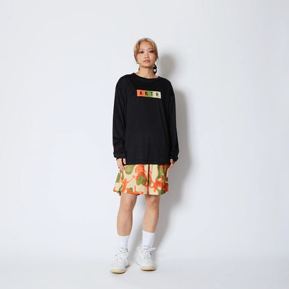 AKTR FADE BOX LOGO L/S SPORTS TEE アクター フェード ボックス ロゴ ロングスリーブ スポーツ Tシャツ 225-020005【メンズ Tシャツ グラデーション 長袖 トレーニング 25FW】