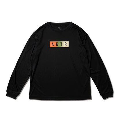 AKTR FADE BOX LOGO L/S SPORTS TEE アクター フェード ボックス ロゴ ロングスリーブ スポーツ Tシャツ 225-020005【メンズ Tシャツ グラデーション 長袖 トレーニング 25FW】