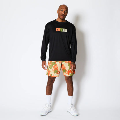 AKTR FADE BOX LOGO L/S SPORTS TEE アクター フェード ボックス ロゴ ロングスリーブ スポーツ Tシャツ 225-020005【メンズ Tシャツ グラデーション 長袖 トレーニング 25FW】