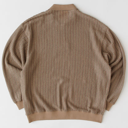 FAT RASCHELO エフエイティー ラッシェロ F32520-CT20【メンズ トップス ポロシャツ ハーフジップ ラッセル編み ストライプ 25FW】