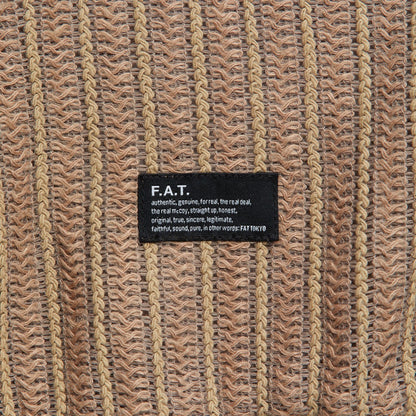 FAT RASCHELO エフエイティー ラッシェロ F32520-CT20【メンズ トップス ポロシャツ ハーフジップ ラッセル編み ストライプ 25FW】