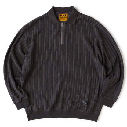FAT RASCHELO エフエイティー ラッシェロ F32520-CT20【メンズ トップス ポロシャツ ハーフジップ ラッセル編み ストライプ 25FW】