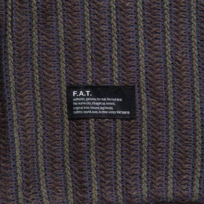 FAT RASCHELO エフエイティー ラッシェロ F32520-CT20【メンズ トップス ポロシャツ ハーフジップ ラッセル編み ストライプ 25FW】