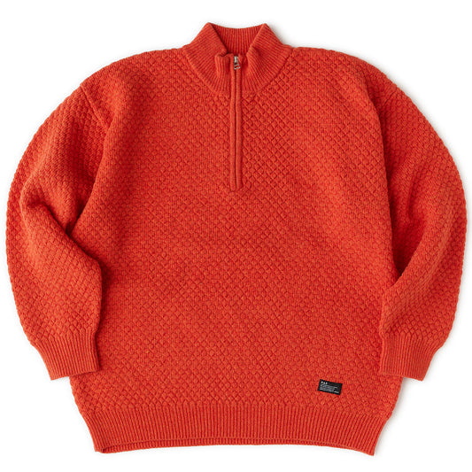 FAT POPHALF エフエイティー ポップハーフ F32520-KN05【メンズ トップス ハーフジップ ニット ウール セーター ミニマル 25FW】