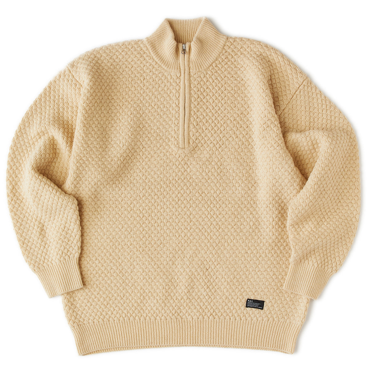 FAT POPHALF エフエイティー ポップハーフ F32520-KN05【メンズ トップス ハーフジップ ニット ウール セーター ミニマル 25FW】