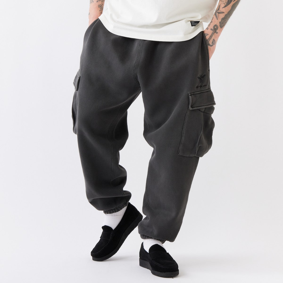 FAT FADEMENT.CARGO エフエイティー フェイドメント.カーゴ F32520-PN17【メンズ カーゴパンツ スウェット 刺繍 裏毛 セットアップ可 25FW】