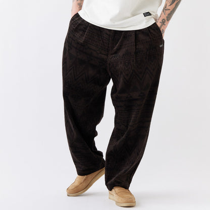 FAT MEGANATIVE エフエイティー メガネイティブ F32520-PN23【メンズ ワイドパンツ コーデュロイ ネイティブ柄 イージーパンツ 秋冬 25FW】