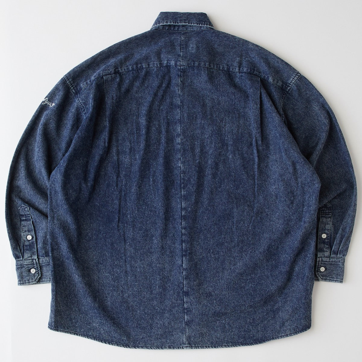 FAT DENIFORM エフエイティー デニフォーム F32520-SH08【メンズ ワークシャツ デニムシャツ ビッグシルエット ケミカルウォッシュ 刺繍ロゴ 25FW】