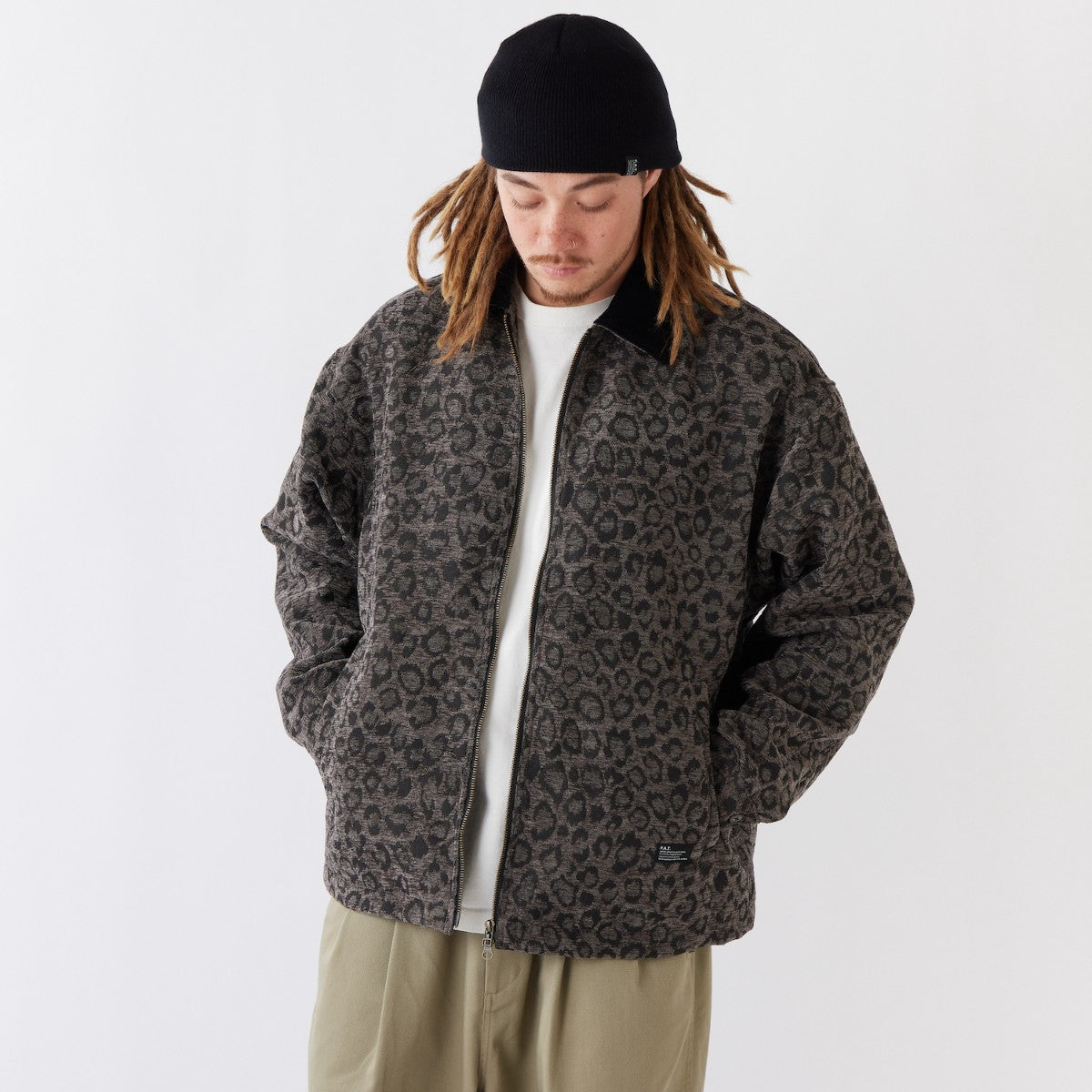 FAT GOBEZZLER エフエイティー ゴベズラー F32520-SH18【メンズ ゴブランジャガード ブルゾン アニマル柄 リラックスシルエット 秋冬 25FW】