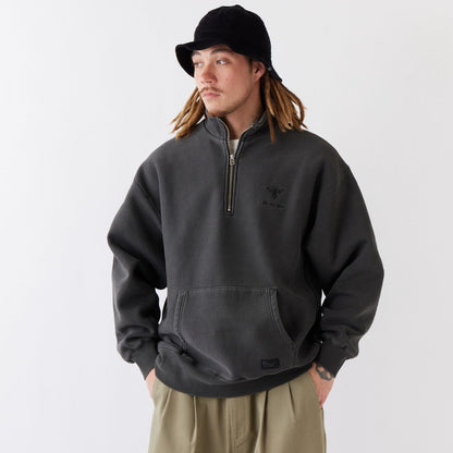 FAT FADEMENT.ZIP エフエイティー フェイドメント.ジップ F32520-SW07【メンズ トップス スウェット ハーフジップ 刺繍 裏毛 セットアップ可 25FW】