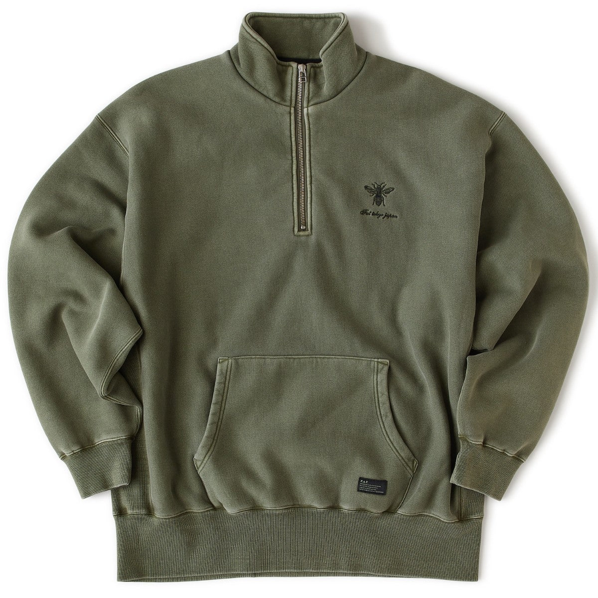 FAT FADEMENT.ZIP エフエイティー フェイドメント.ジップ F32520-SW07【メンズ トップス スウェット ハーフジップ 刺繍 裏毛 セットアップ可 25FW】