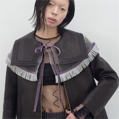 PoI Tulle collar skirt ポィ チュール カラー スカート 252-AA15【レディース チュール ミニスカート 付け襟 レイヤード 重ね着 25FW】