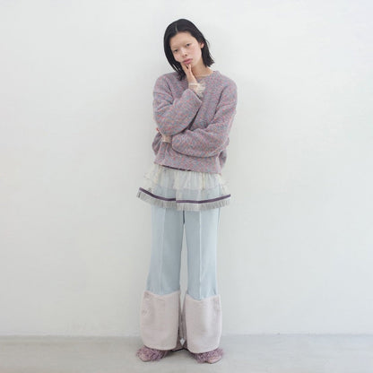 PoI Tulle collar skirt ポィ チュール カラー スカート 252-AA15【レディース チュール ミニスカート 付け襟 レイヤード 重ね着 25FW】