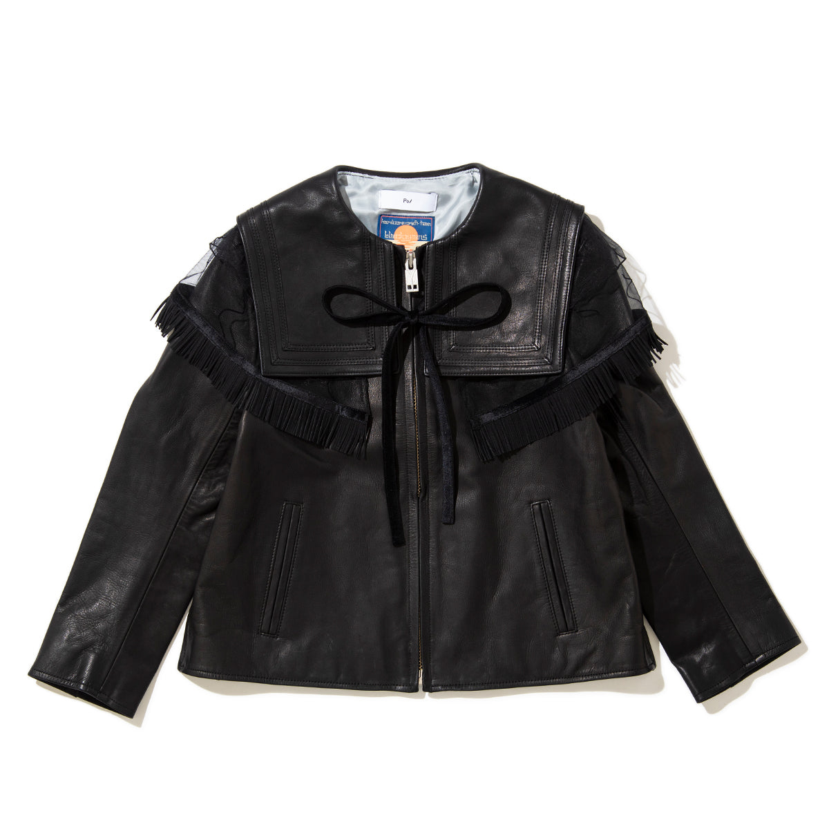 PoI Sailor color leather JKT bm ポィ セーラーカラー レザー ジャケット bm 252-FA02-BLK【レディース 牛革 セーラーカラー 25FW】