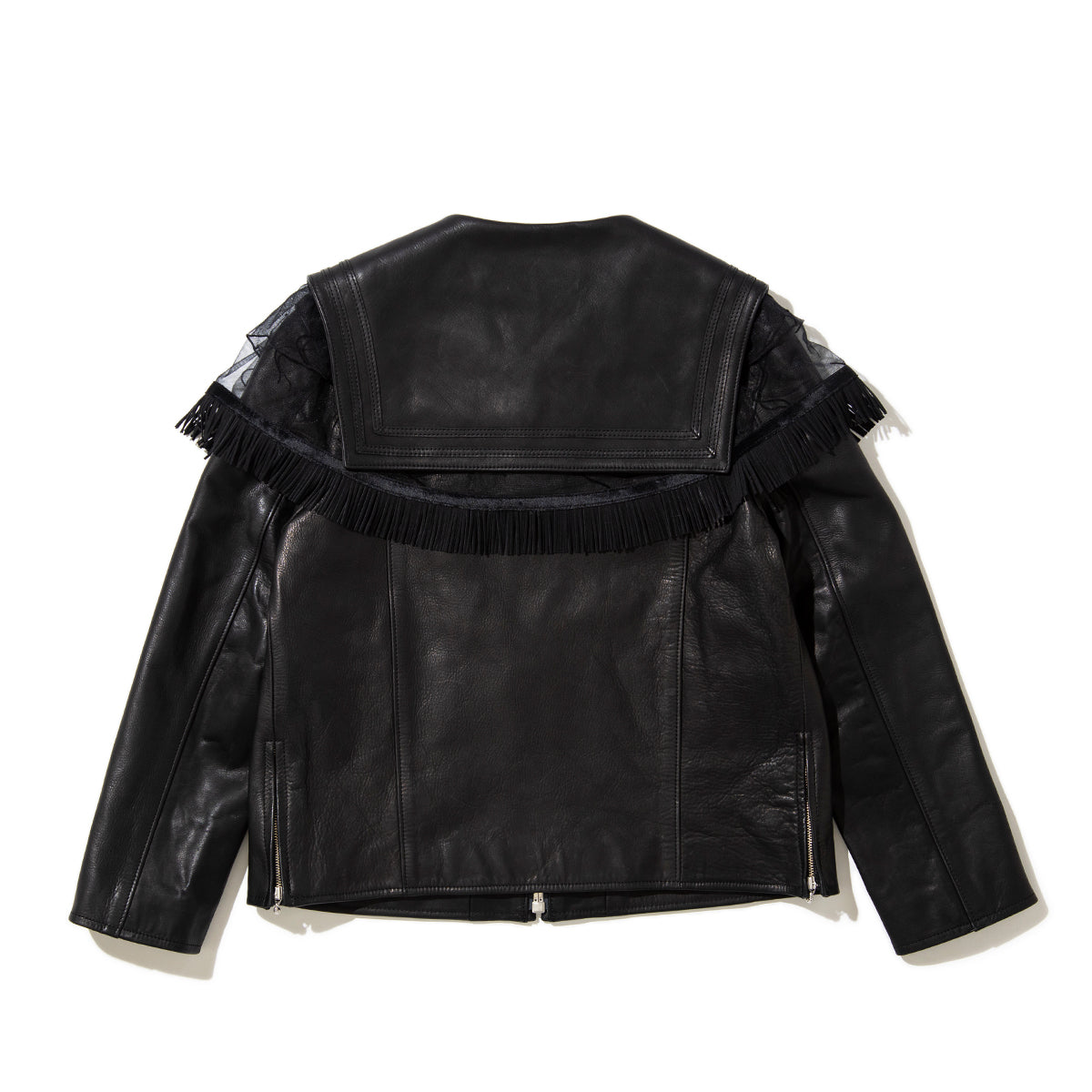 PoI Sailor color leather JKT bm ポィ セーラーカラー レザー ジャケット bm 252-FA02-BLK【レディース 牛革 セーラーカラー 25FW】