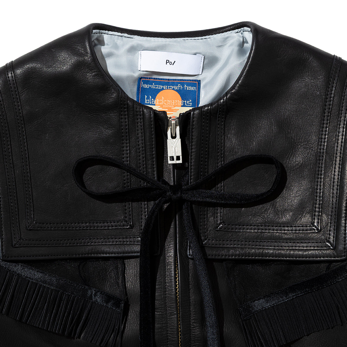 PoI Sailor color leather JKT bm ポィ セーラーカラー レザー ジャケット bm 252-FA02-BLK【レディース 牛革 セーラーカラー 25FW】