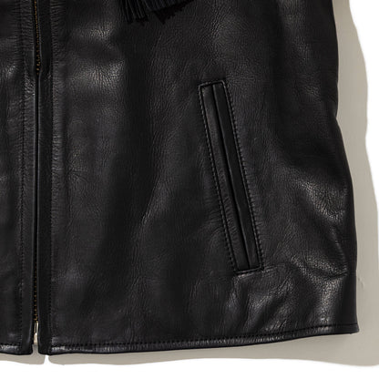 PoI Sailor color leather JKT bm ポィ セーラーカラー レザー ジャケット bm 252-FA02-BLK【レディース 牛革 セーラーカラー 25FW】